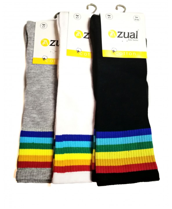 Zual 3/4 детски чорапи с цветни ленти No.21-23